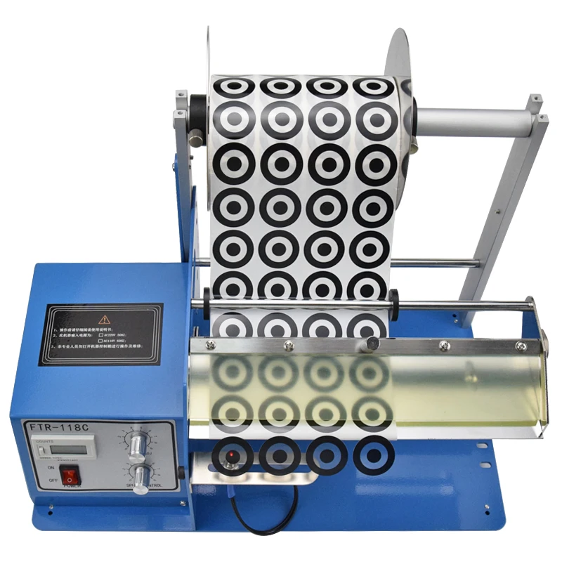 

5-250mm Width FTR-118C Electric Fibre Optical Sensor Transparent/PET Clear Film Label Stripping Dispenser Machine