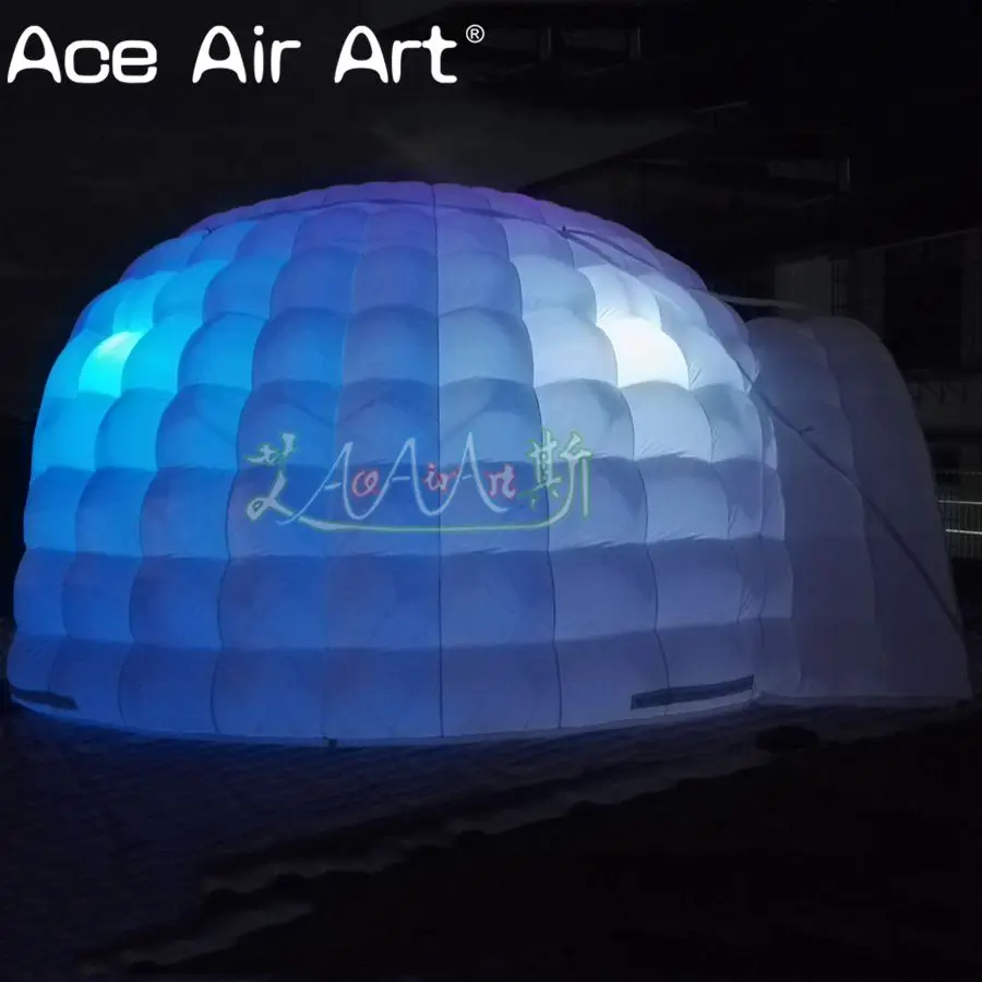 Новая горячая распродажа гигантский светодиодный надувной купол палатка шатер