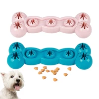 2pcs dog bone toy pressing bone chews snack treats dogs toy interactive bite proof rubber dog cleaning toy dog feeder toy