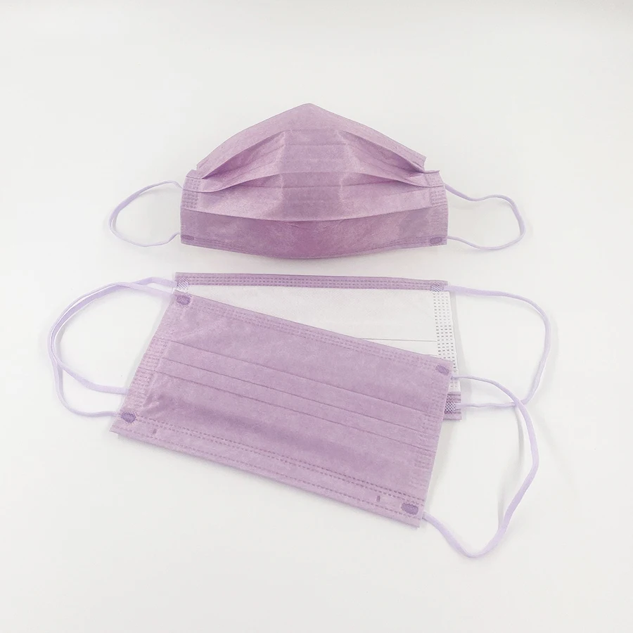 Маска для лица женская с принтом Лавандовая фиолетовая 5 цветов 30 шт | Аксессуары