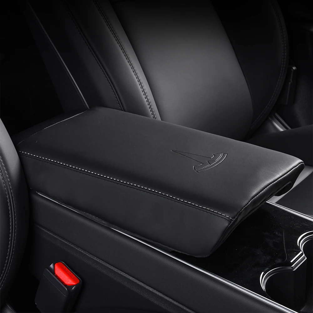 

Console Central Auto Seat Armrest Box Pad Cushion Storage Cover Protection Car Styling Accessories PU Leather For Tesla Model 3