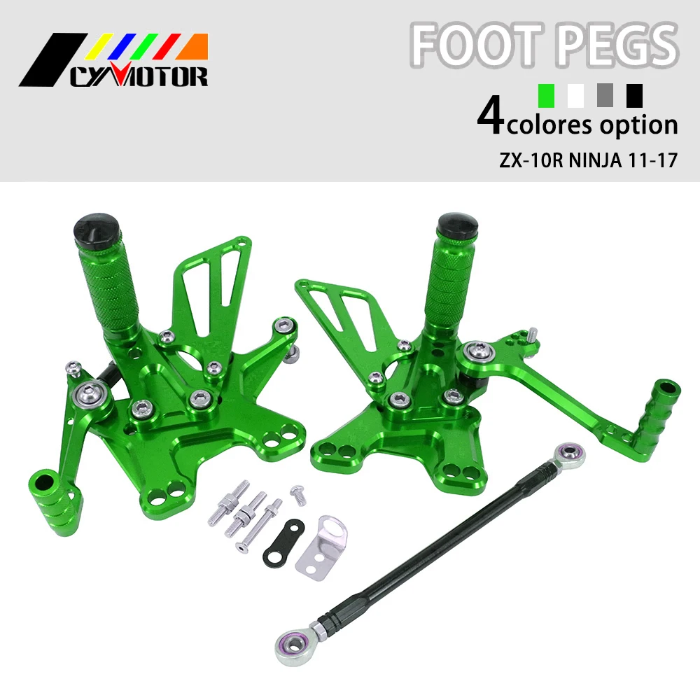 Мотоцикл с ЧПУ Регулируемые подножки подножек для KAWASAKI ZX10R ZX 10R 2011 2012 2013 2014 2015 11 12 13