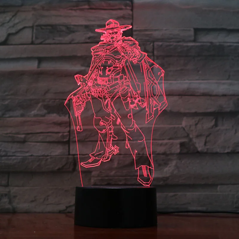 Игра Overwatch ночная лампа для детей Usb сенсорный датчик Jesse Mccree фигурка комнаты