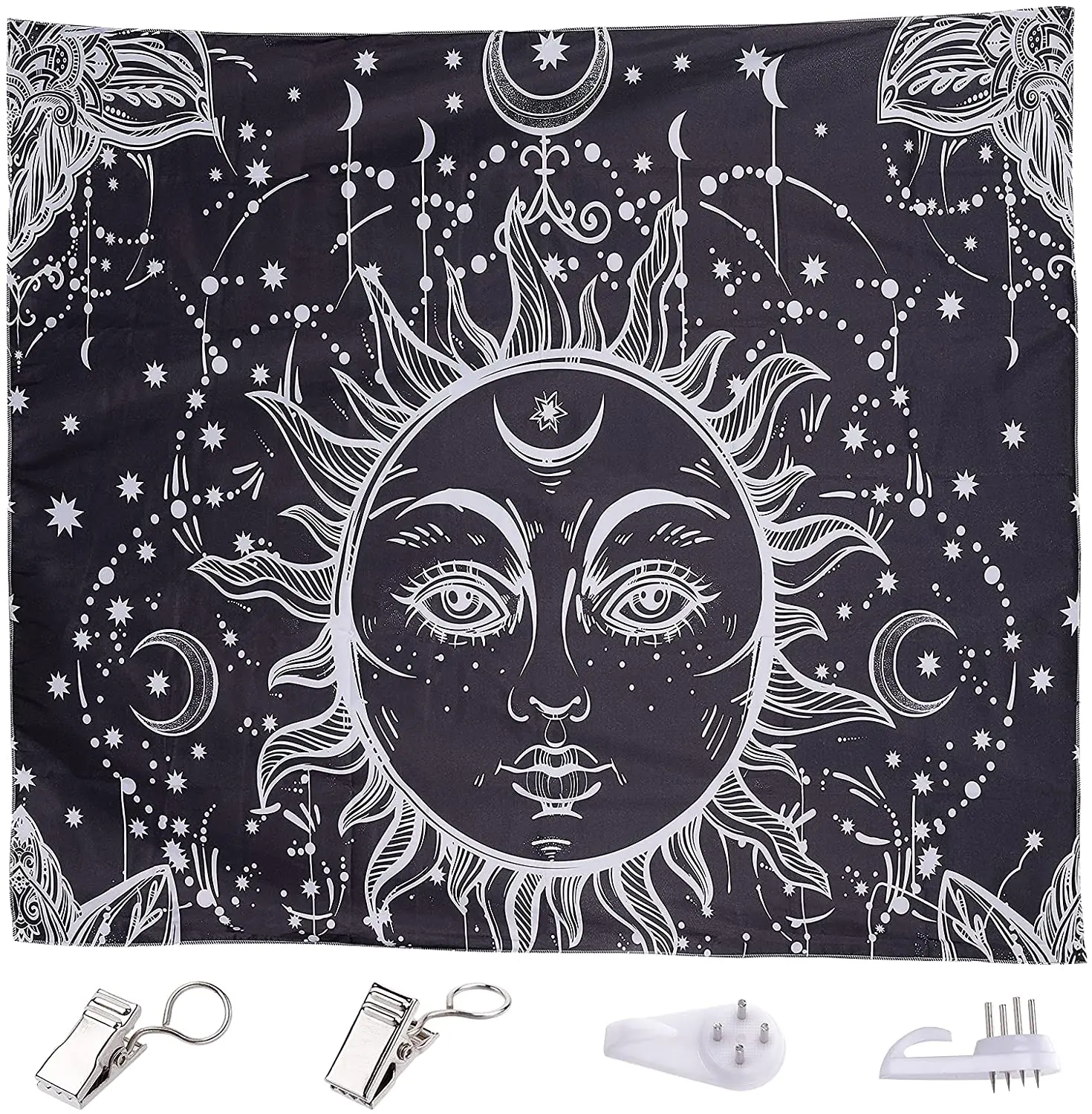 

Черный гобелен 59x51 дюймов, гобелен с созвездиями, Настенная подвеска, полиэстер, Бытовая Спальня, бесшовная искусственная кожа