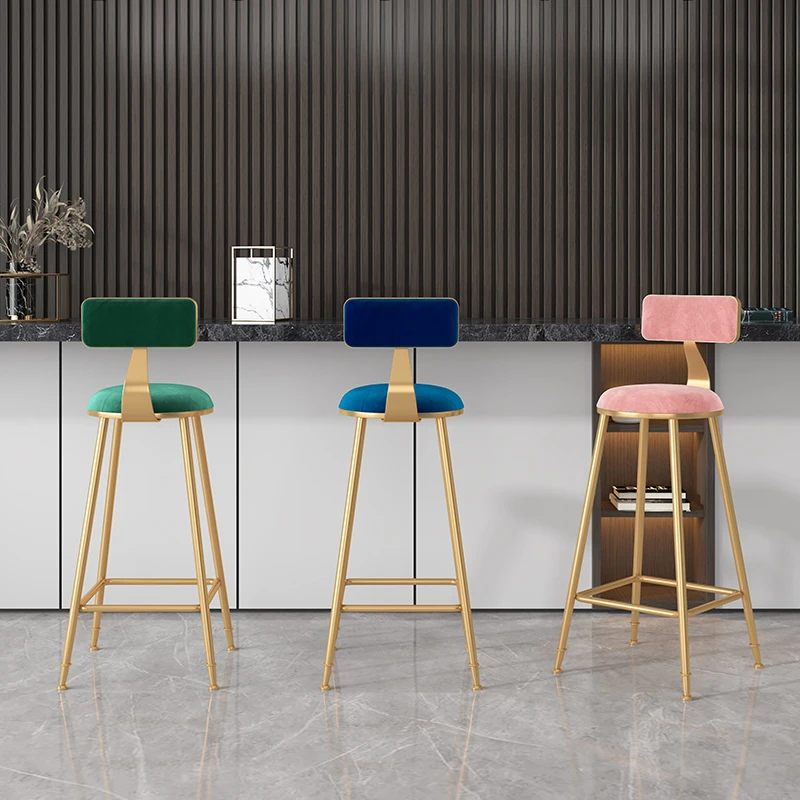 

Nordic light luxury ins bar stools simple fashion bar chair bar stool backrest high foot stool net red bar stool free shipping