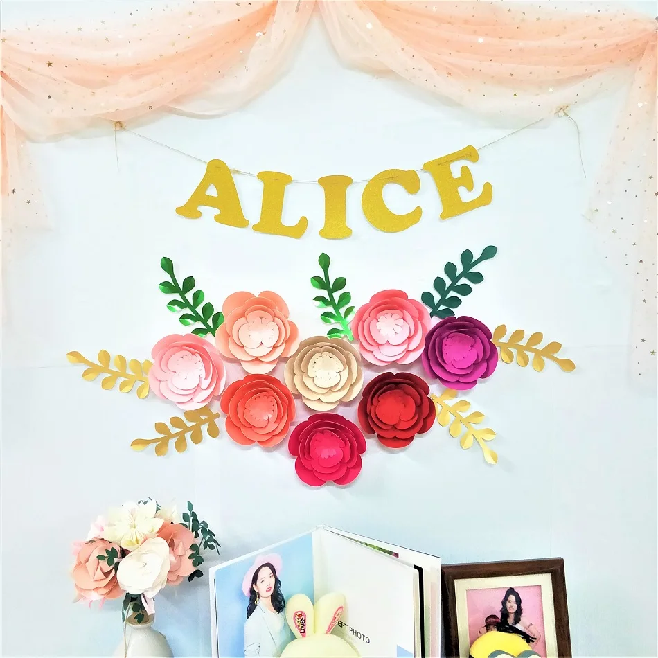 DIY Декор для стен бумага цветы листья набор дня рождения декорации ремесла цветок