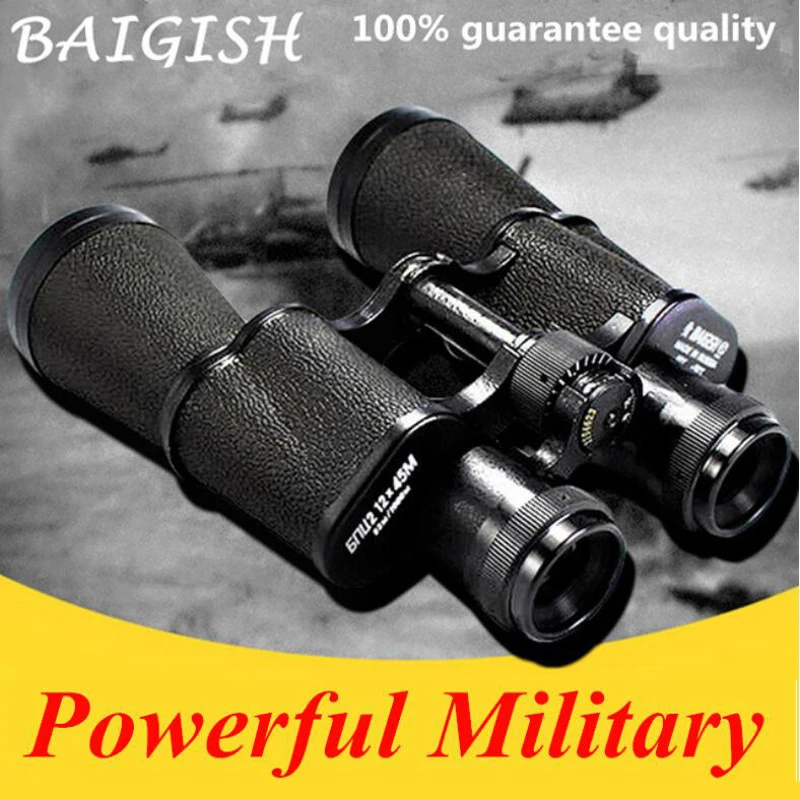 Russian Baigish Powerful HD Binoculars ALL Metal Military Binocular Lll Night Vision Telescope Wide-angle Pocket Zoom Caza 20X50