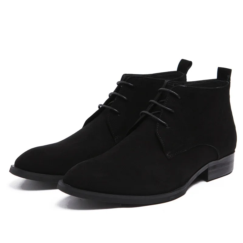 Роскошные Ботинки Челси из натуральной кожи мужские замшевые ботильоны на