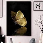 Абстрактная Золотая Бабочка Настенная картина на холсте Абстрактная живопись плакаты и художественные принты настенные картины для гостиной домашний декор