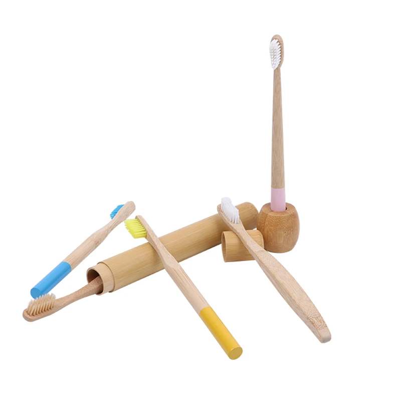 Бамбуковый чехол для зубных щеток ручной работы с деревянным таймером и песочным