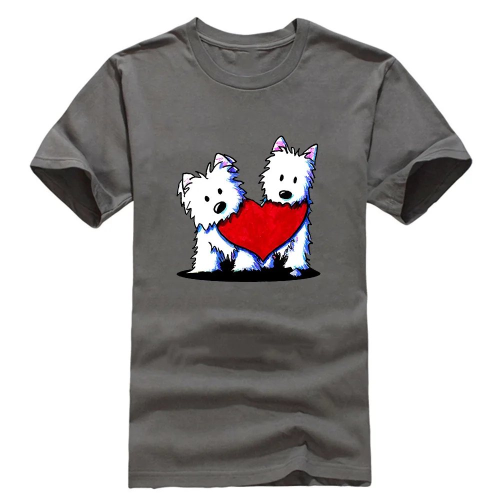 Темно-серый Футболка с надписью «Inktastic This Girl Loves Her Westie», домашние животные, Западный Хайленд, белый терьер, одежда для улицы, футболка - Цвет: Темно-серый