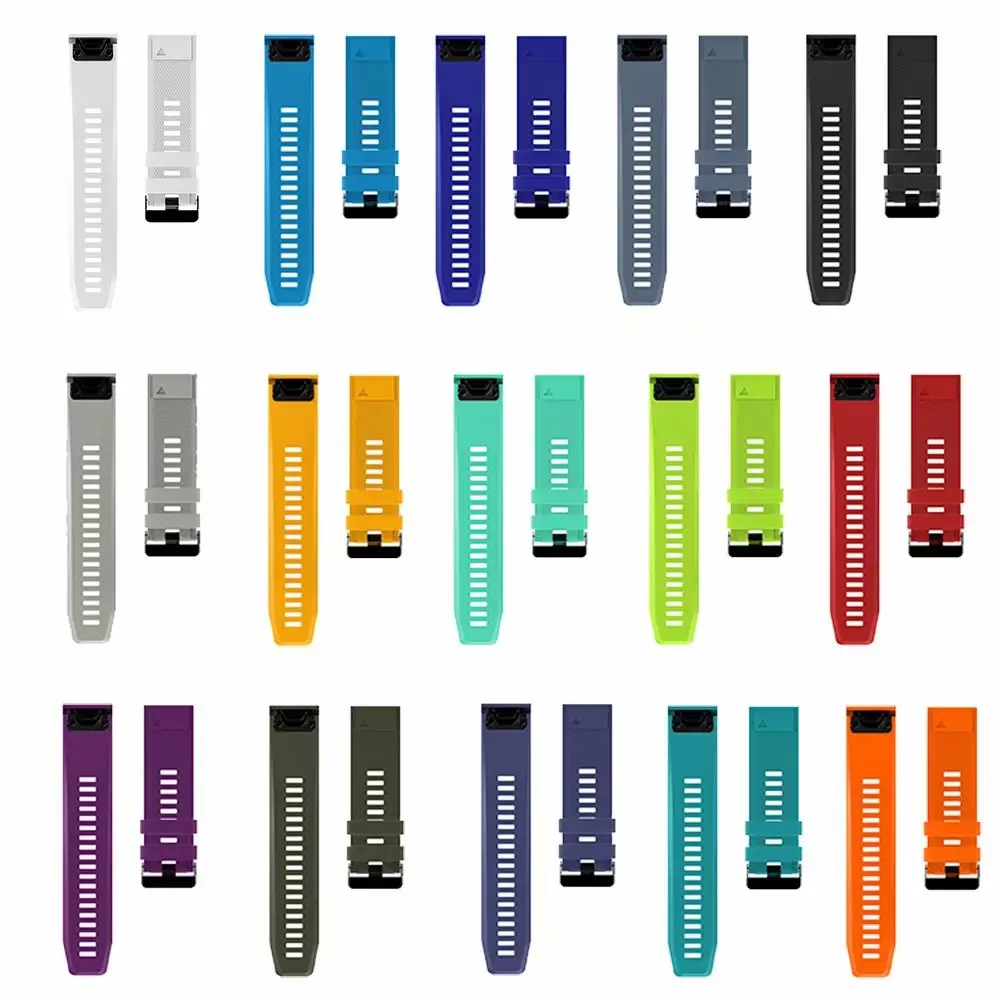 

Colorful Bands For Garmin Fenix 6X/6X Pro 3/3 HR 5X/5X Plus Quatix 3/Tactix Bravo Smartwatch Silicone Quick Fit Wristband Strap