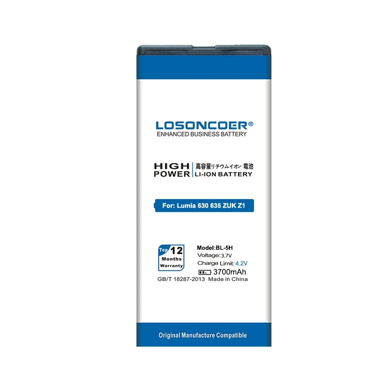 LOSONCOER 3700 мА/ч Φ BL 5H BL5H BL-5H аккумулятор для Nokia Lumia 630 635 636 мобильный телефон RM 638 977 |