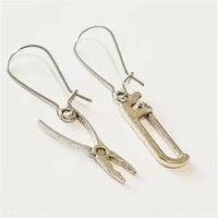antqiue silver color tools earrings kidney wire earrings mismatch earrings bohemian hobo style earrings gift ideas