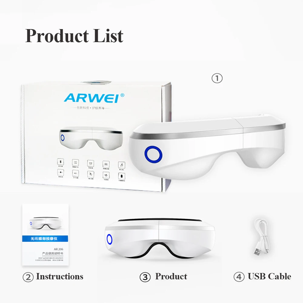 売る Anadaワイヤレス振動目マッサージ目のケアツールゴーグル抗しわ空気圧縮音楽スマートアイマッサージャー