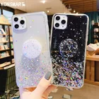 Чехол для Samsung Galaxy A50, A10, A20, A30, A40, A70, A80, A90, A20E, силиконовый прозрачный Блестящий Мягкий чехол с подставкой