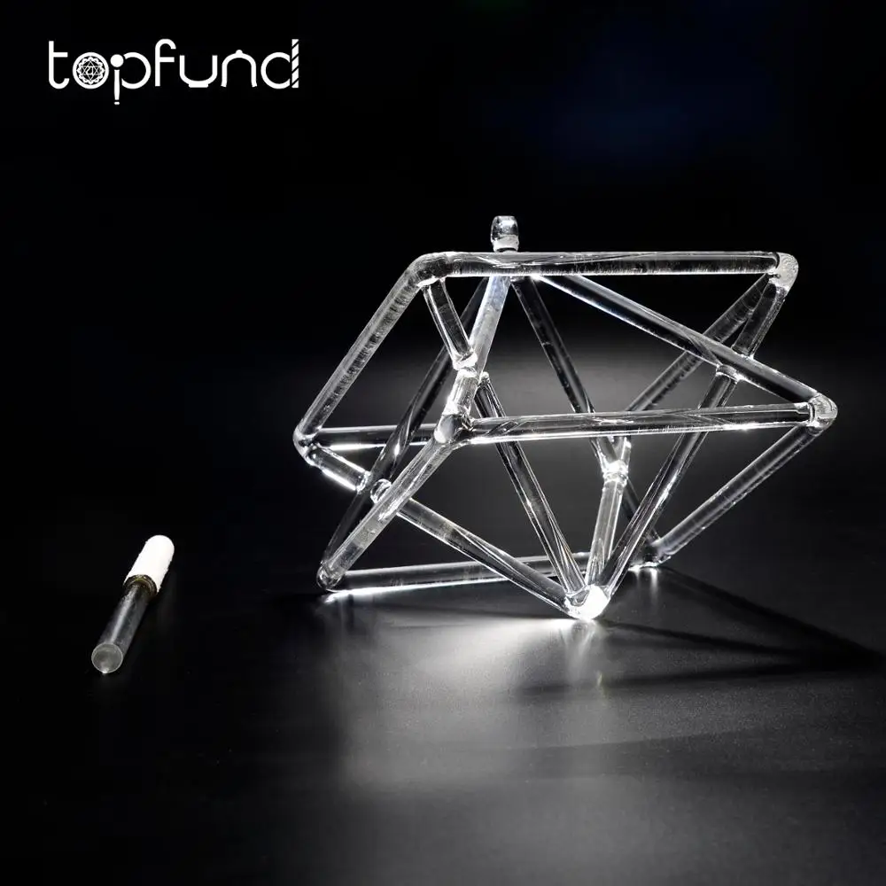 TOPFUND merkaba прозрачные кристаллические пирамиды для исцеления звука 5"