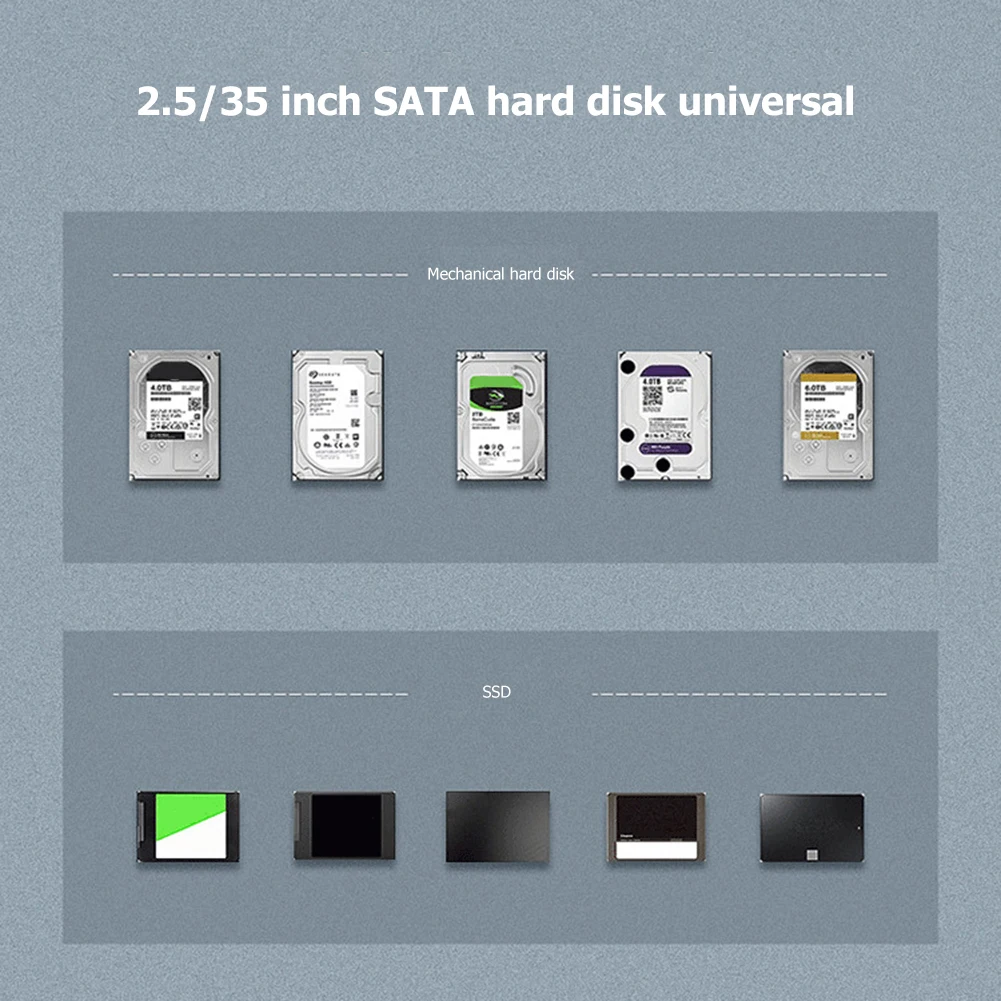 

ORICO 6139U3 Hard Disk Station 2.5/3.5 inch HDD SSD Transparent Docking Station USB3.0 Type-B to SATA Hard Disk Adapter(EU/US)