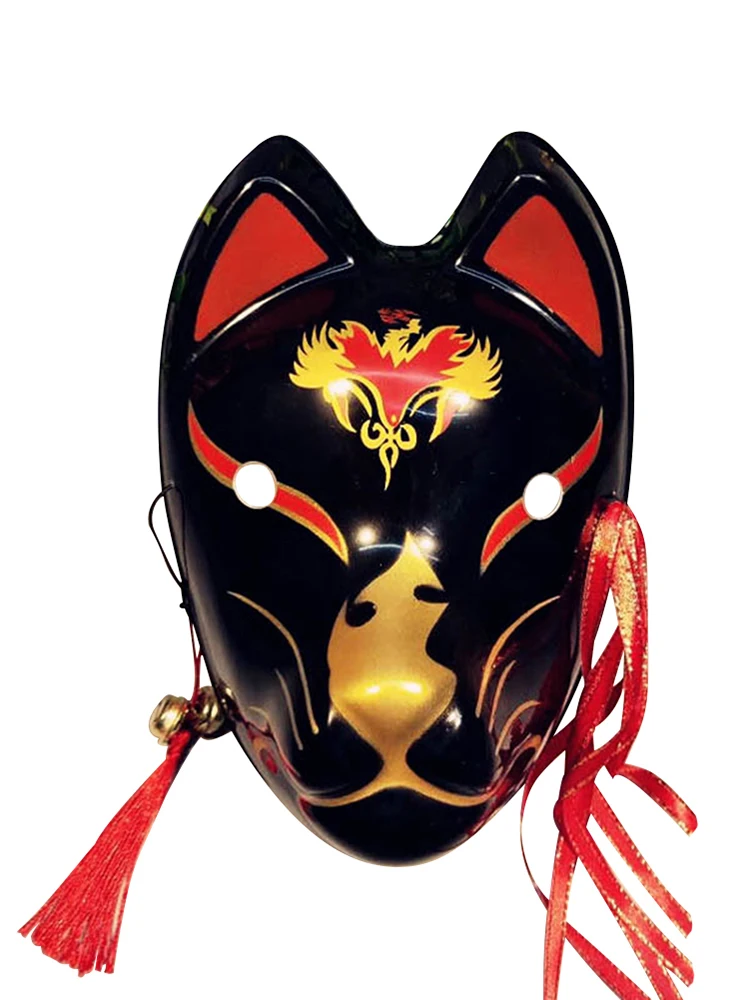 Ручная роспись на все лицо японская лиса маска демон костюм кицунэ ПВХ Маскарад
