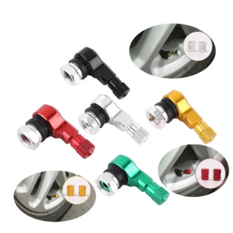 

New 2 Pcs 90 Degree Angle Brass Air Tyre Valve Schrader Valve Stem For Auto Truck Motorcycle Car Accesspries