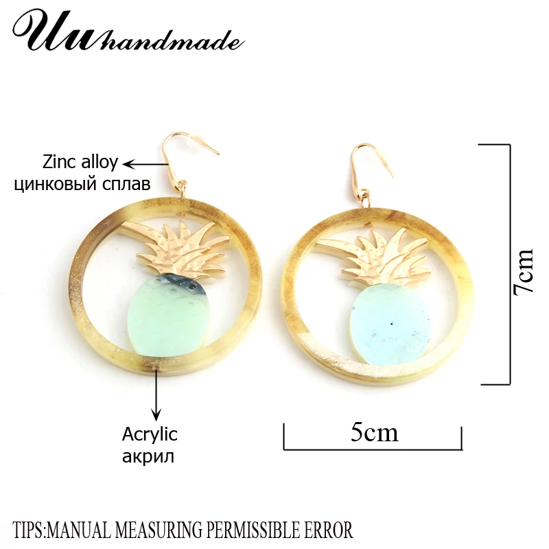 Стильный ананас серьги с фруктами Модные Акриловые женщин ювелирное изделие для