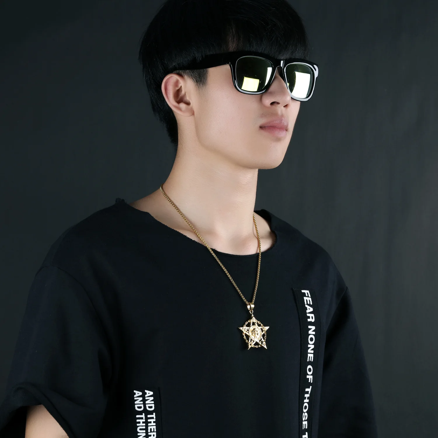 Ожерелье Hemiston мужское из титановой стали колье с подвеской черепа в виде