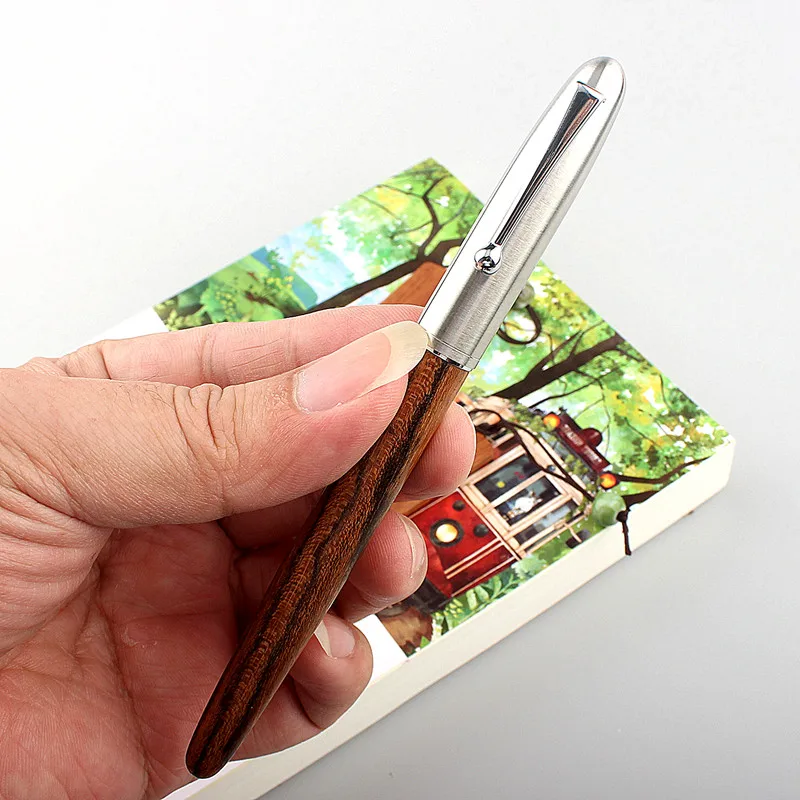 

Luxury Wood Fountain Pen 0.38mm Fine Nib Calligraphy Pens Writing Metal Wooden Gifts Stationery Office School Supplies