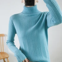 2021 autumn winter new high neck warm sweater womens pullover hollow slim high elasticity knit bottoming shirt korean version