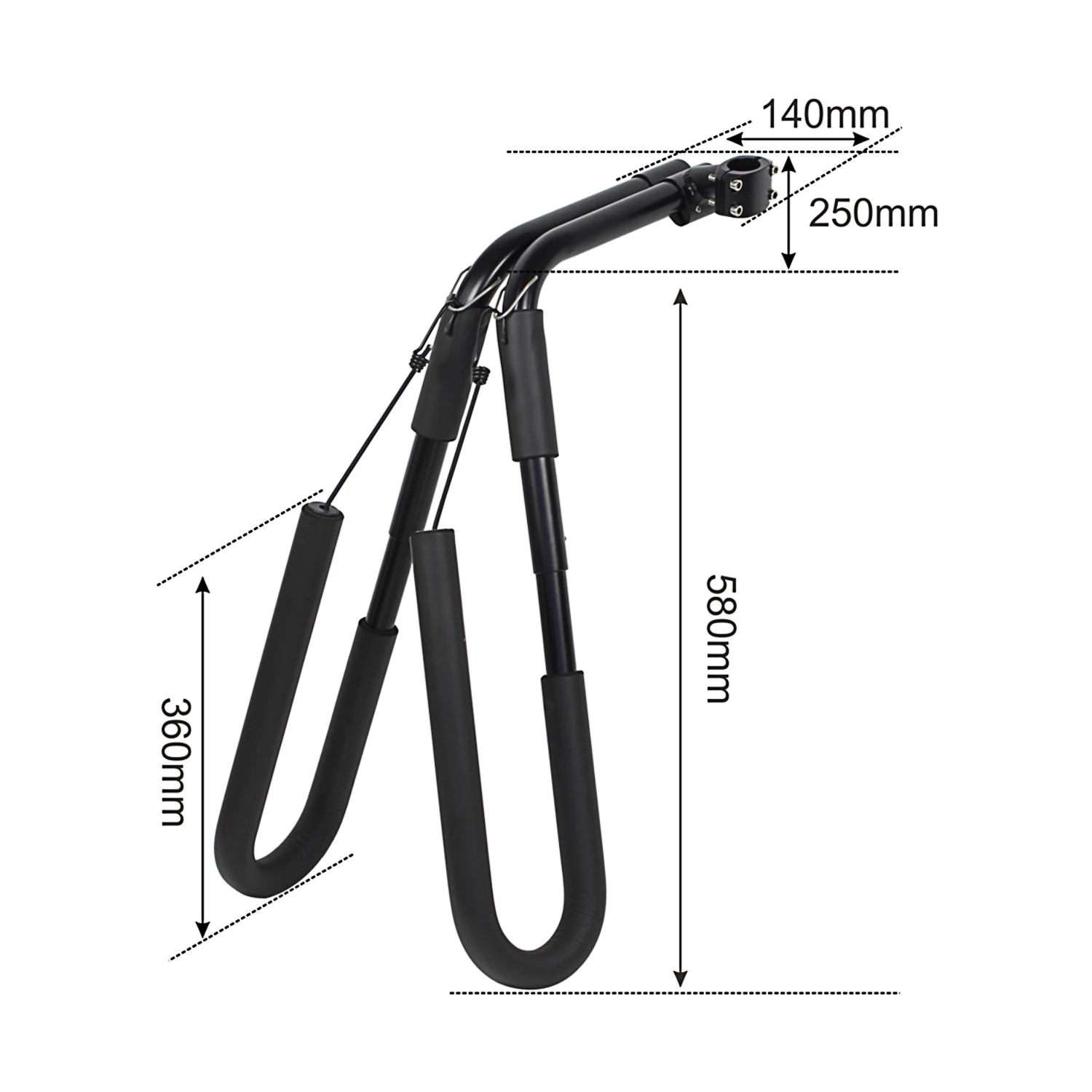 

Onefeng Sports Surfboard Bike Rack Bicycle Mount Carrier Surf Surfing Holder 44 LB Loading Aluminum Black Fit Round 25-32MM Seat