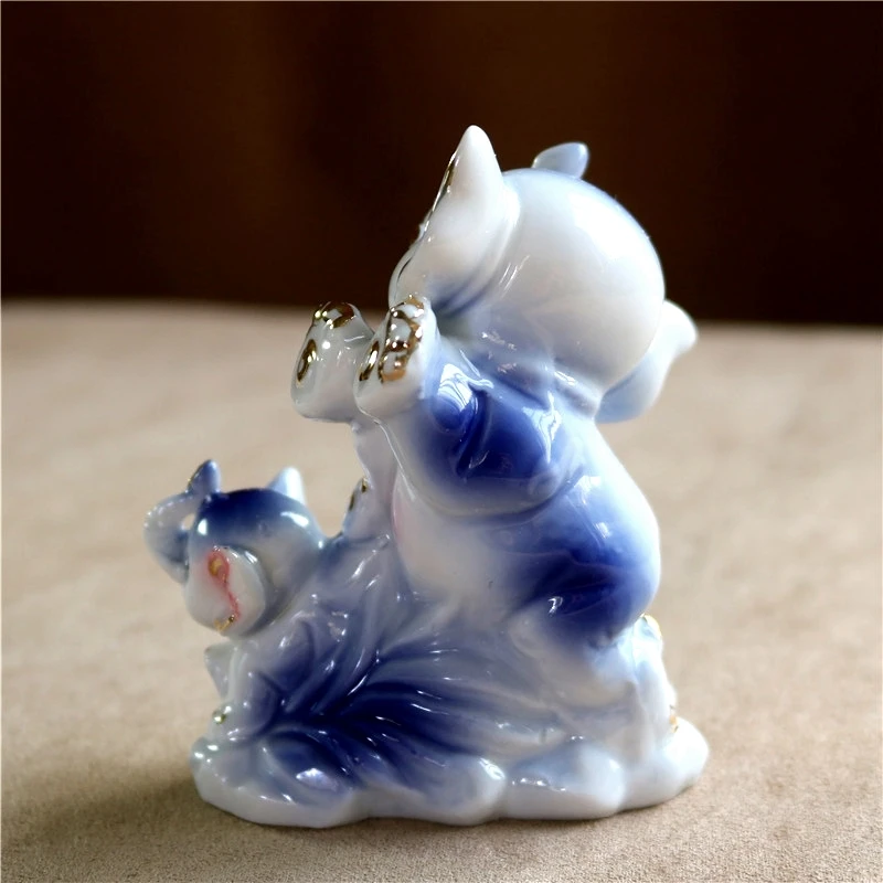 Забавная керамическая статуя папы слона фарфоровая детская фигурка подарок