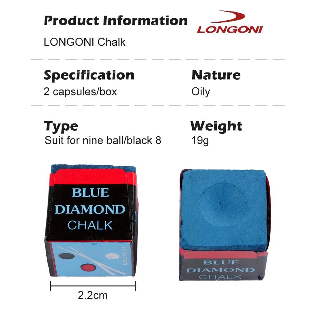 Longoni голубой бриллиант Мел Высокое качество Бильярд жирной природа бильярдный