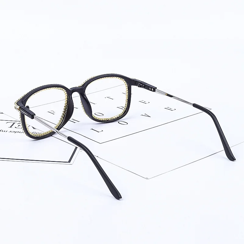 Роскошная оправа Стразы для очков Женская Классическая квадратная