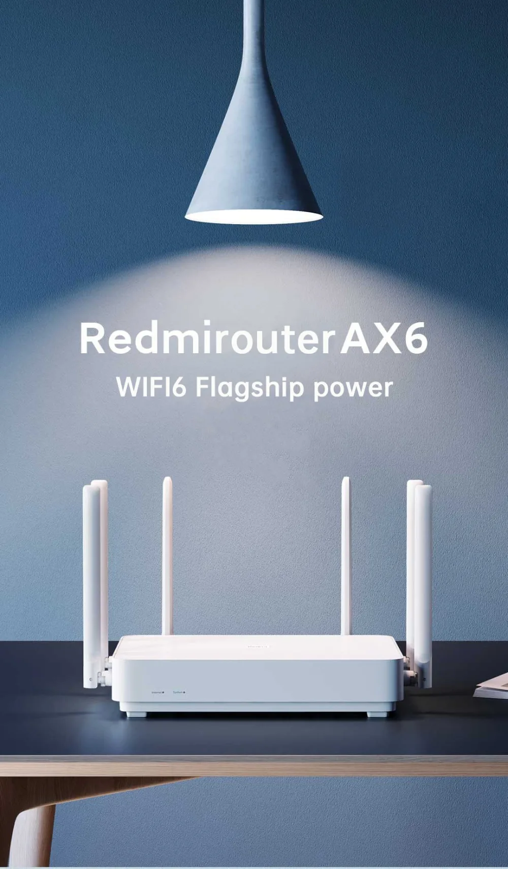

Xiaomi Redmi Router AX6 Wifi 6 6-Core 512M Memory Mesh Home IoT 6 Signal Amplifier 2.4G 5GHz 2+4 PA Auto Adapted Dual-Band OFDMA