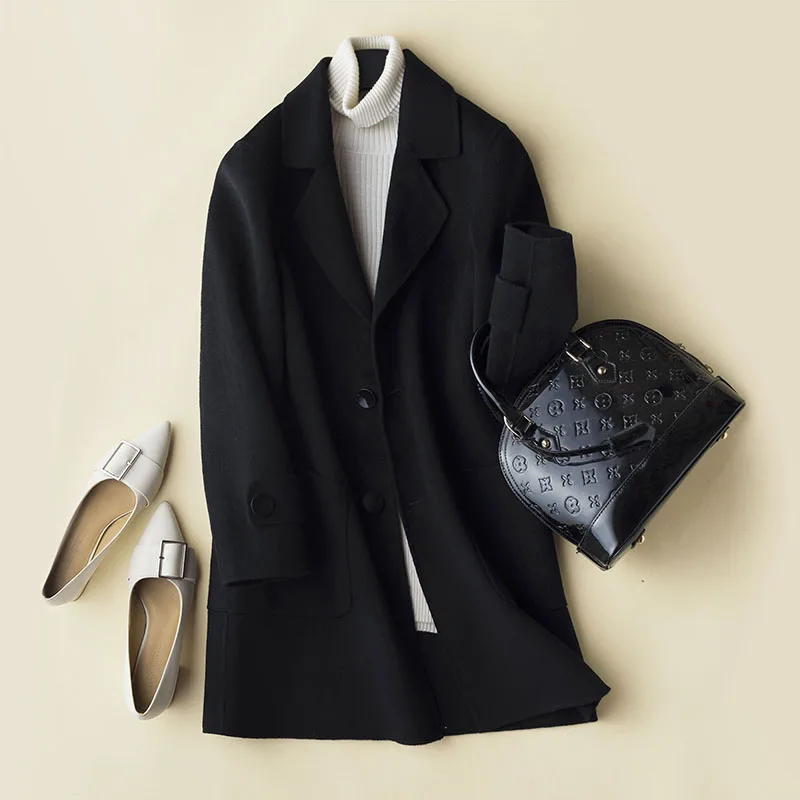 100% шерстяное пальто осенне-зимняя мужская куртка ручной работы двухстороннее