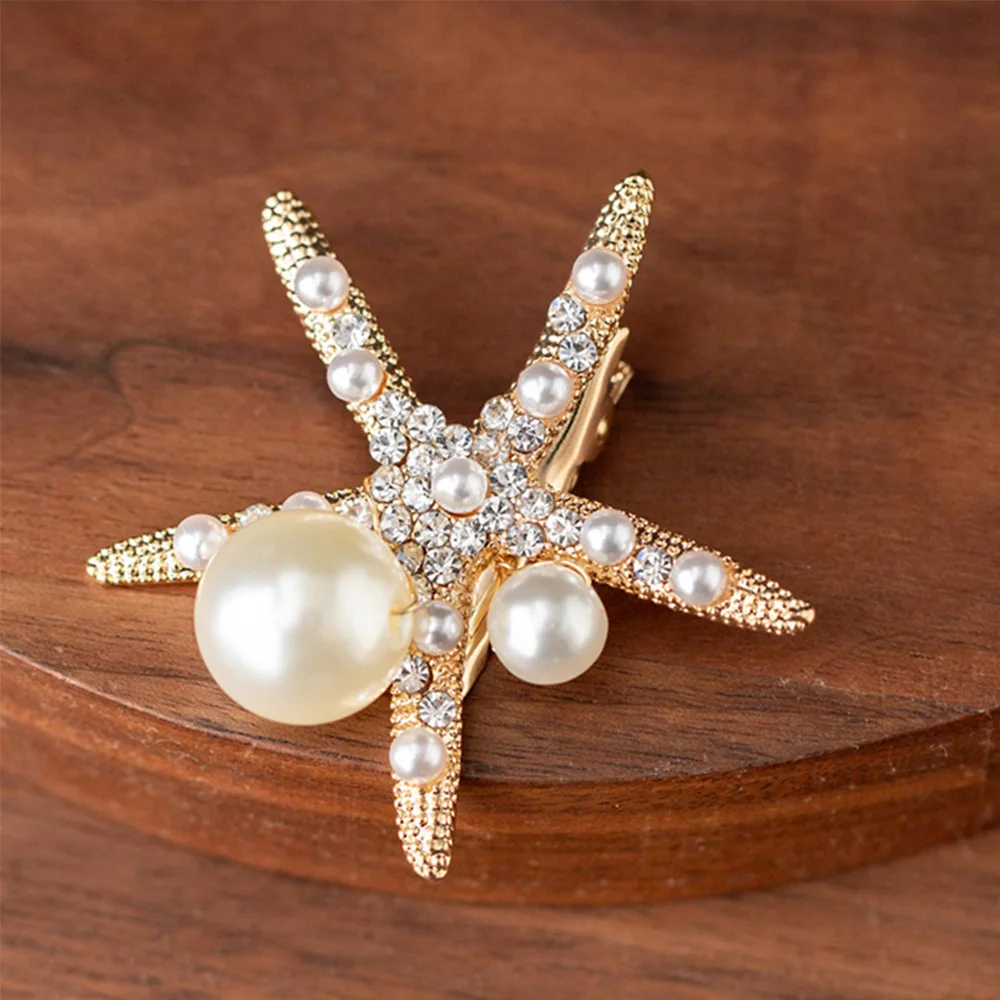 Модная заколка для волос с кристаллами жемчужинами и морскими звездами заколки