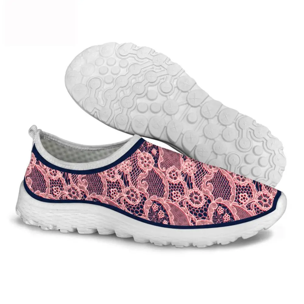 

Spring Nurse Flat Shoes Loafers Women Cute Floral Print Womens Sneakers Slip On Shoes Breathable Mesh Flats Female Running Shoes