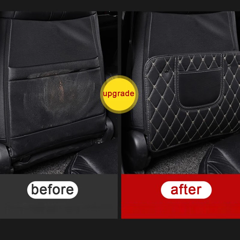 

1Pcs Leather Car Seat Back Protector Mats Storage Bag Children Anti-Kick Pad Auto Seats Protect Cover