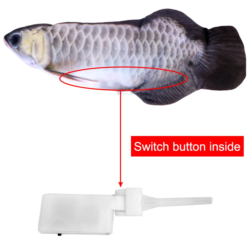 

Cat Interactive Doll Simulation Fish Toy USB Charging Electric Dancing Moving Floppy Fish Pet Chewing Playing Toy Pet Cat Toy