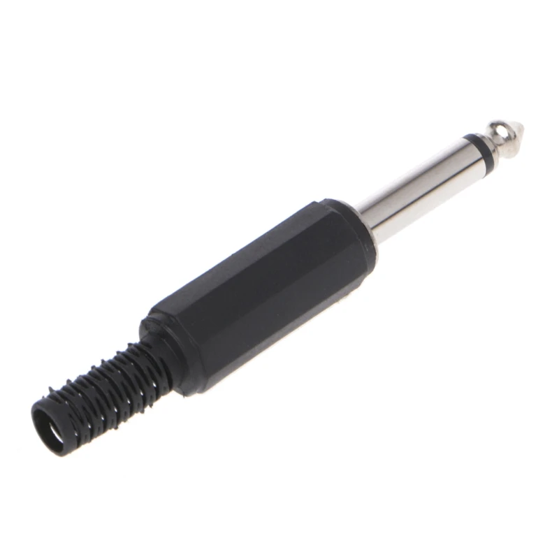 

C5AB 10 Pcs 6.35mm Male 1/4" Mono Jack Plug Connector Jack Adapter