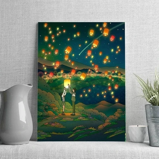 

Anime Poster Wall Art Manga Painting Wishful Prints Make A Wish Lights Canvas Picture Modern For Home Decor Living Room Frame