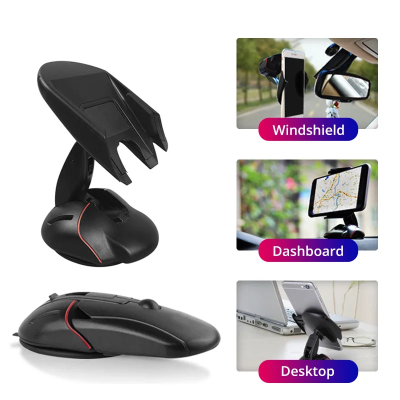 

Mobile Car phone Holder 360 Degree Adjustable Support Foldable Mount Mouse Phone Holder For iPhone Samsung Huawei Xiaomi