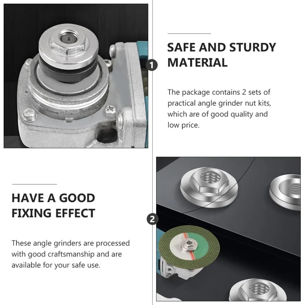 

2 Sets Durable Angle Grinder Pressure Plate Outer Inner Lock Nut Kit with Wrench