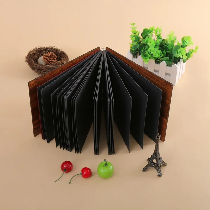 

Loose-leaf Gift Pasted Wooden Photo Album 8inches Autograph Book