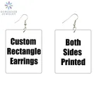 SOMESOOR винтажные пользовательские африканские прямоугольные деревянные висячие серьги с обеих сторон печать Персонализированная Подвеска для ушей для женщин подарок