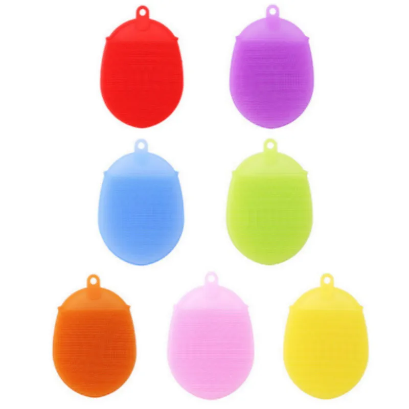 

Factory Direct Multi-Functional Health Material Silicon Dishwashing Brush Bath Brush Beauty Facial Brush Gloves Silicone Brush