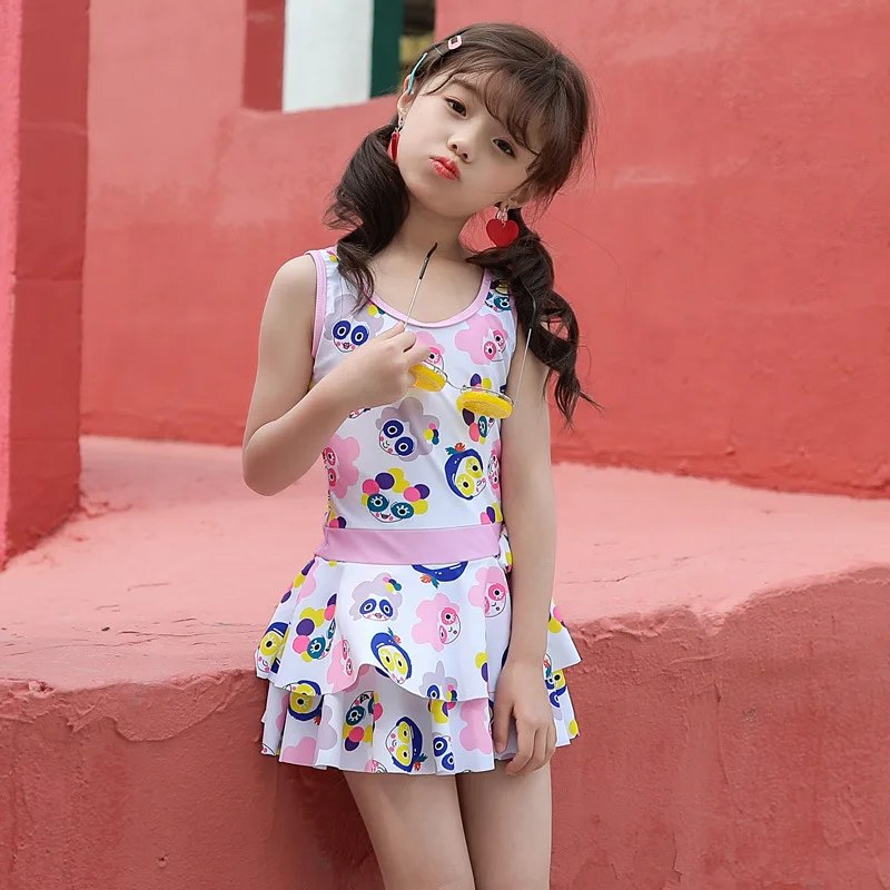 Купальный костюм с воланами юбка цельный детский купальный для детей боди