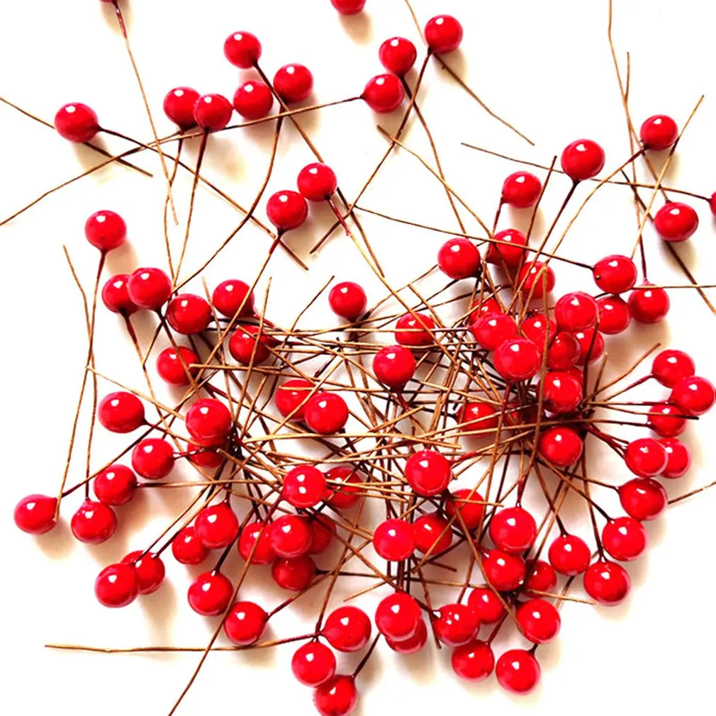 

Mini Plastic Fake Fruit Small Berries Mini Fake Fruit Berries Artificial Flower Cherry Stamen Wedding Christmas Decorative