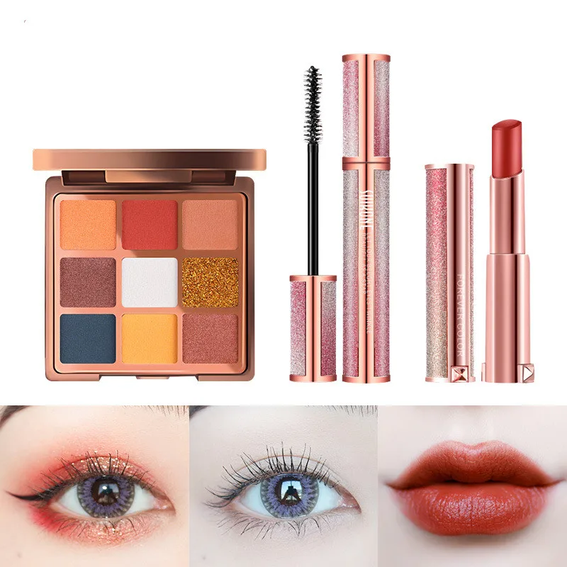 Профессиональный набор для макияжа включая тени век тушь ресниц помада