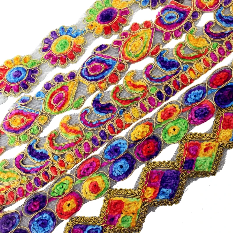 Кружевные тканевые ленты швейцарские разноцветные ткацкое шитье 3 ярда | Дом и