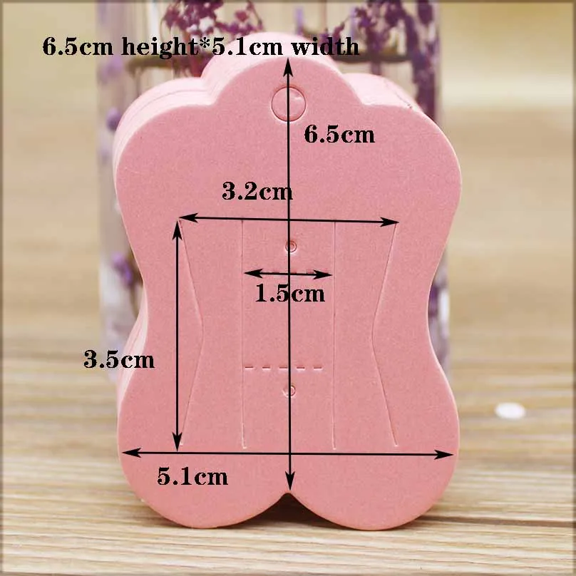 50 шт. новейшая Милая фиолетовая розовая Крафтовая упаковка для ювелирных изделий